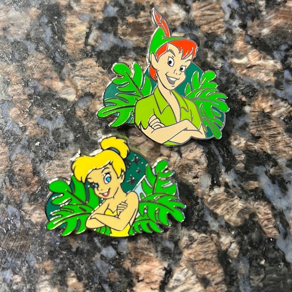 Disney Peter Pan and Tinkerbell Pins - Picture 1 of 2